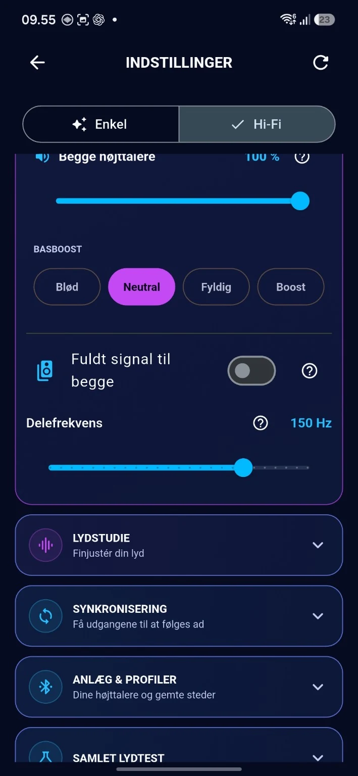 Basboost, delefrekvens og lydprofil
